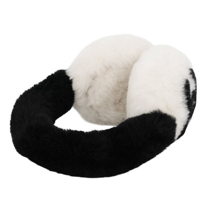 Chanel Ear Muffs CC Logo Shearling Lambskin Coco Neige Collection Black White — view 5