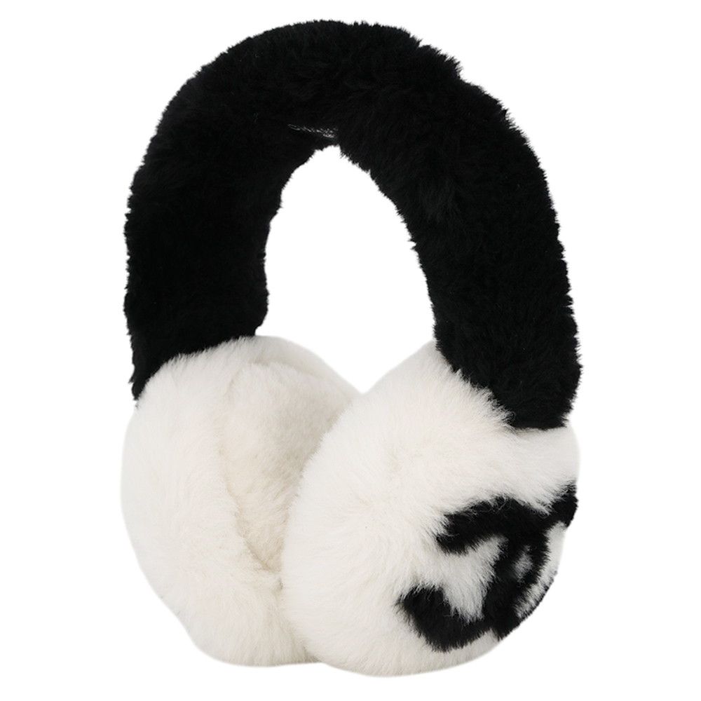 Chanel Ear Muffs CC Logo Shearling Lambskin Coco Neige Collection Black White