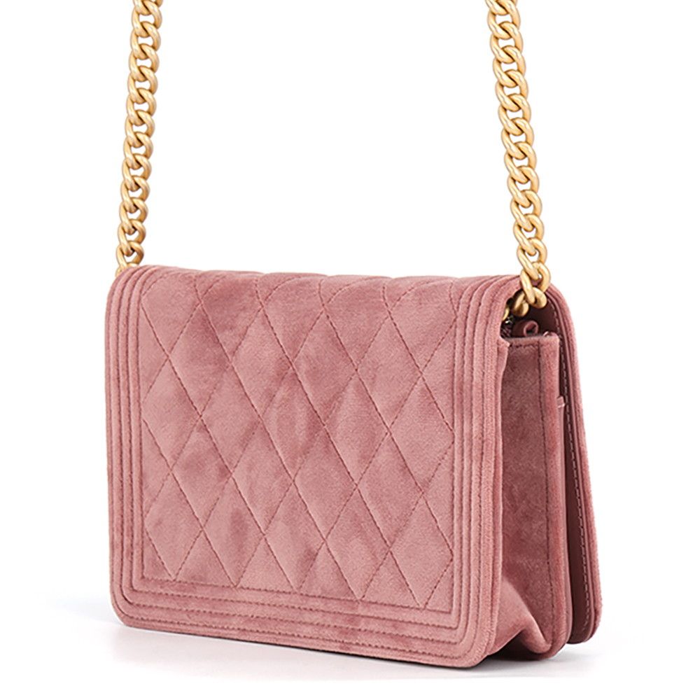 Chanel Chain Wallet Boy Velvet Shoulder Bag — view 2