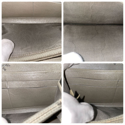 Chanel Wallet Zip Around Leather White — view 7