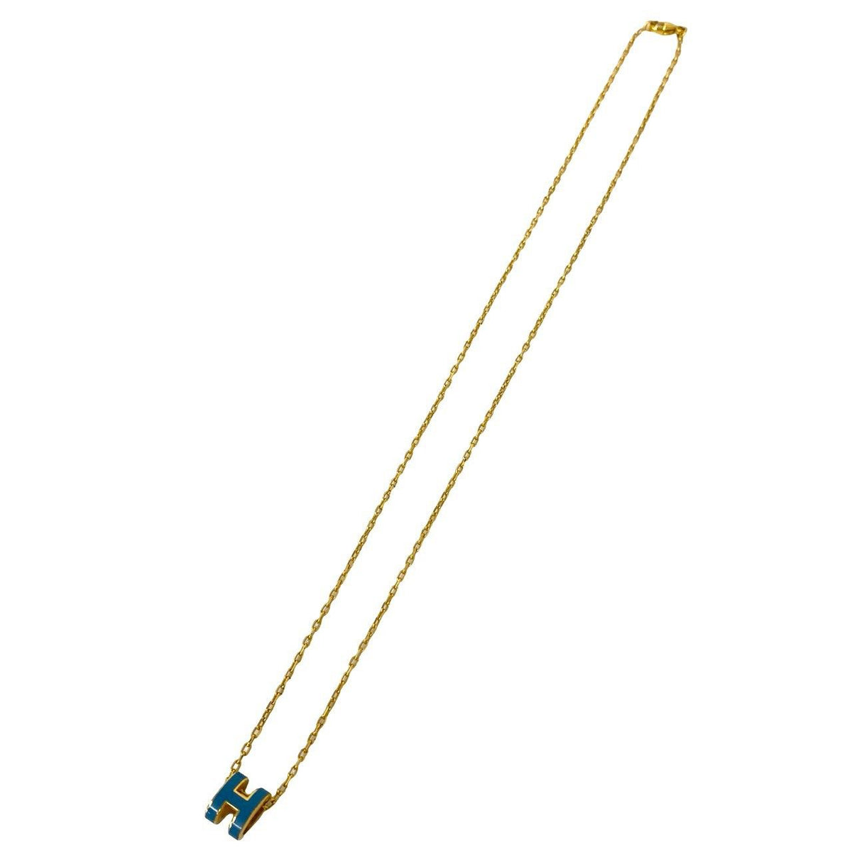 Hermes Box Mini Pop H Pendant Gold Blue Jean — view 6
