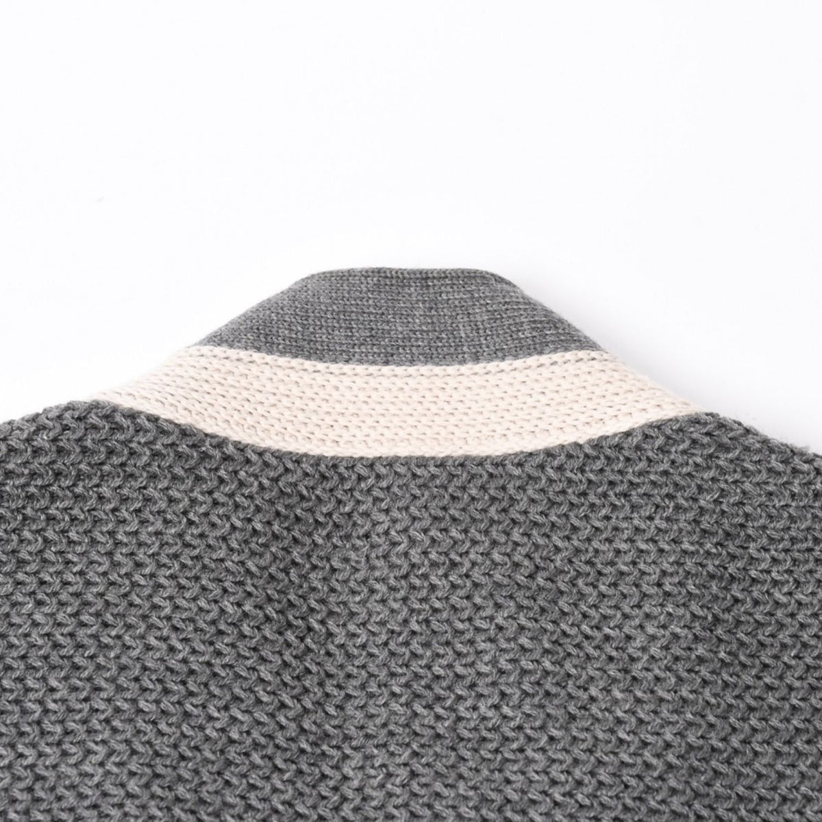 Gucci Leather Switchable Wool Cardigan Gray Navy Bicolor — view 4