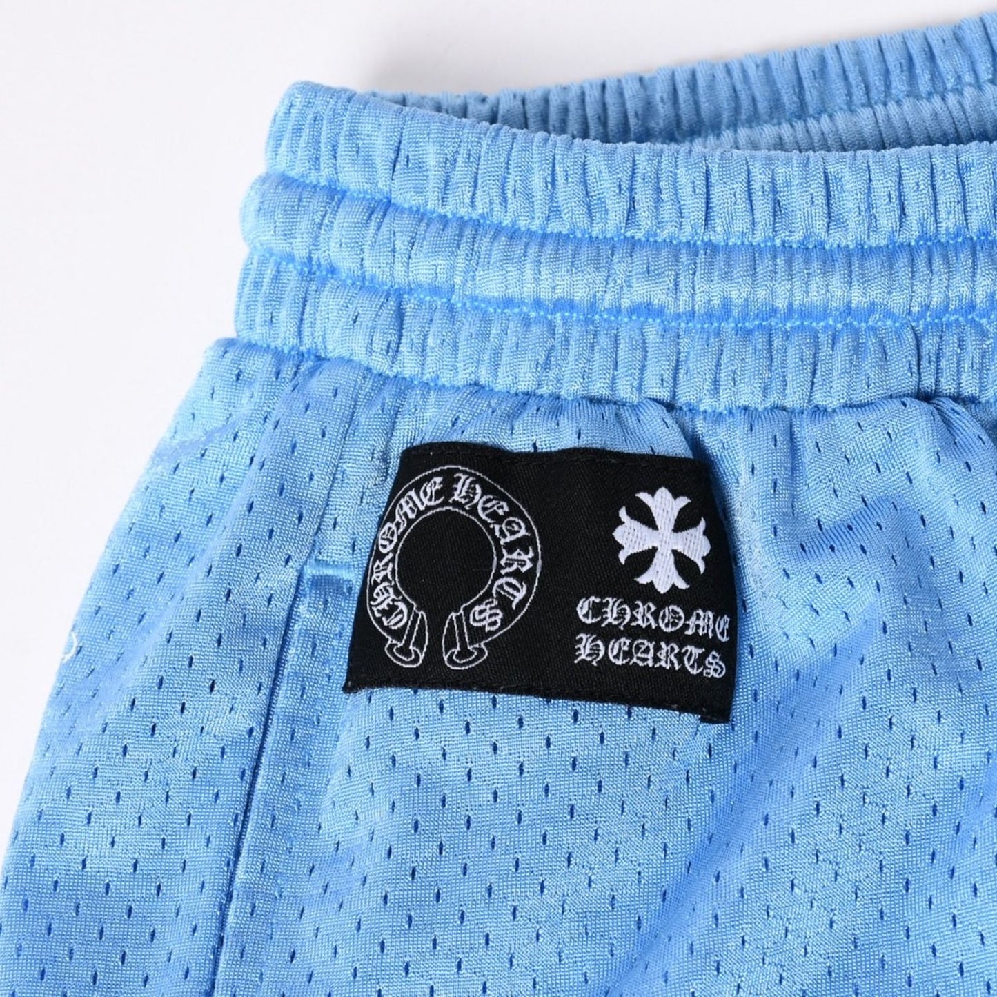 Chrome Hearts Mesh Varsity Shorts Light Blue L Half — view 4