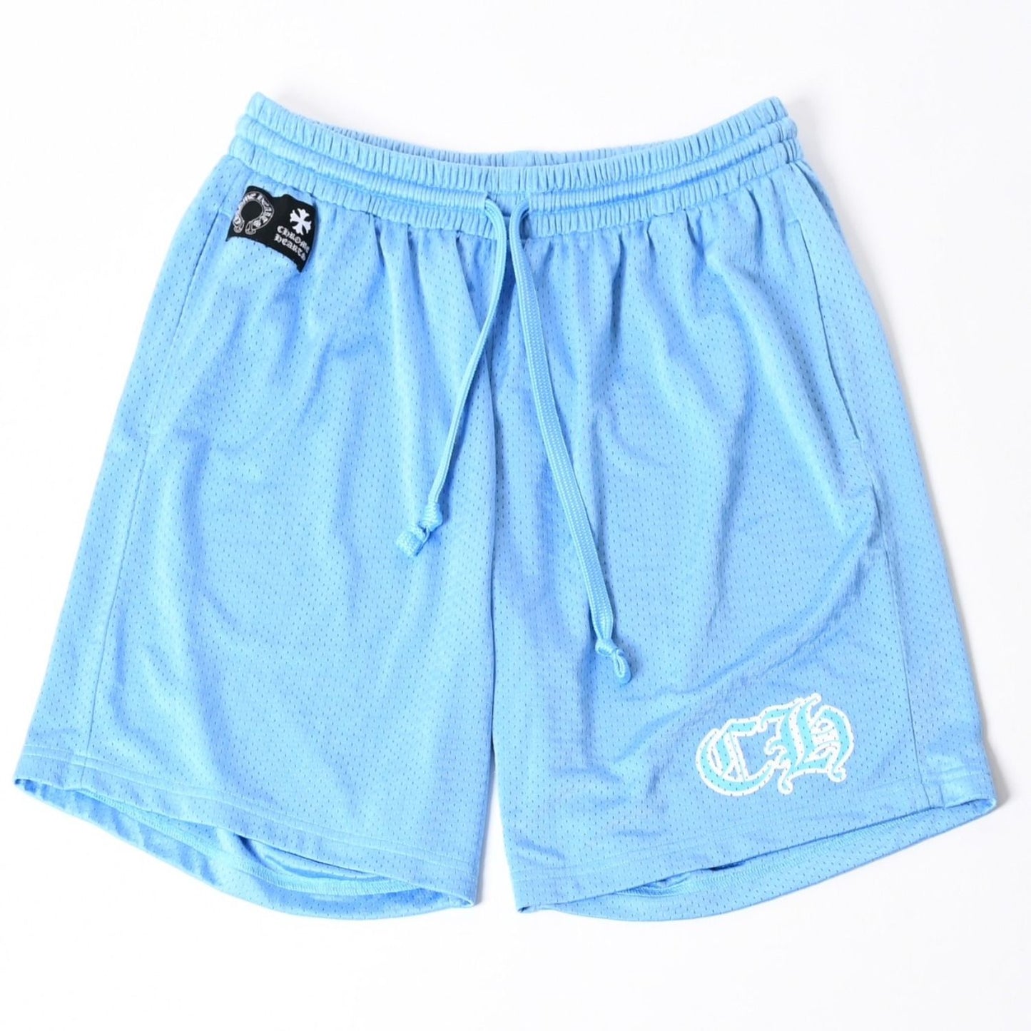 Chrome Hearts Mesh Varsity Shorts Light Blue L Half