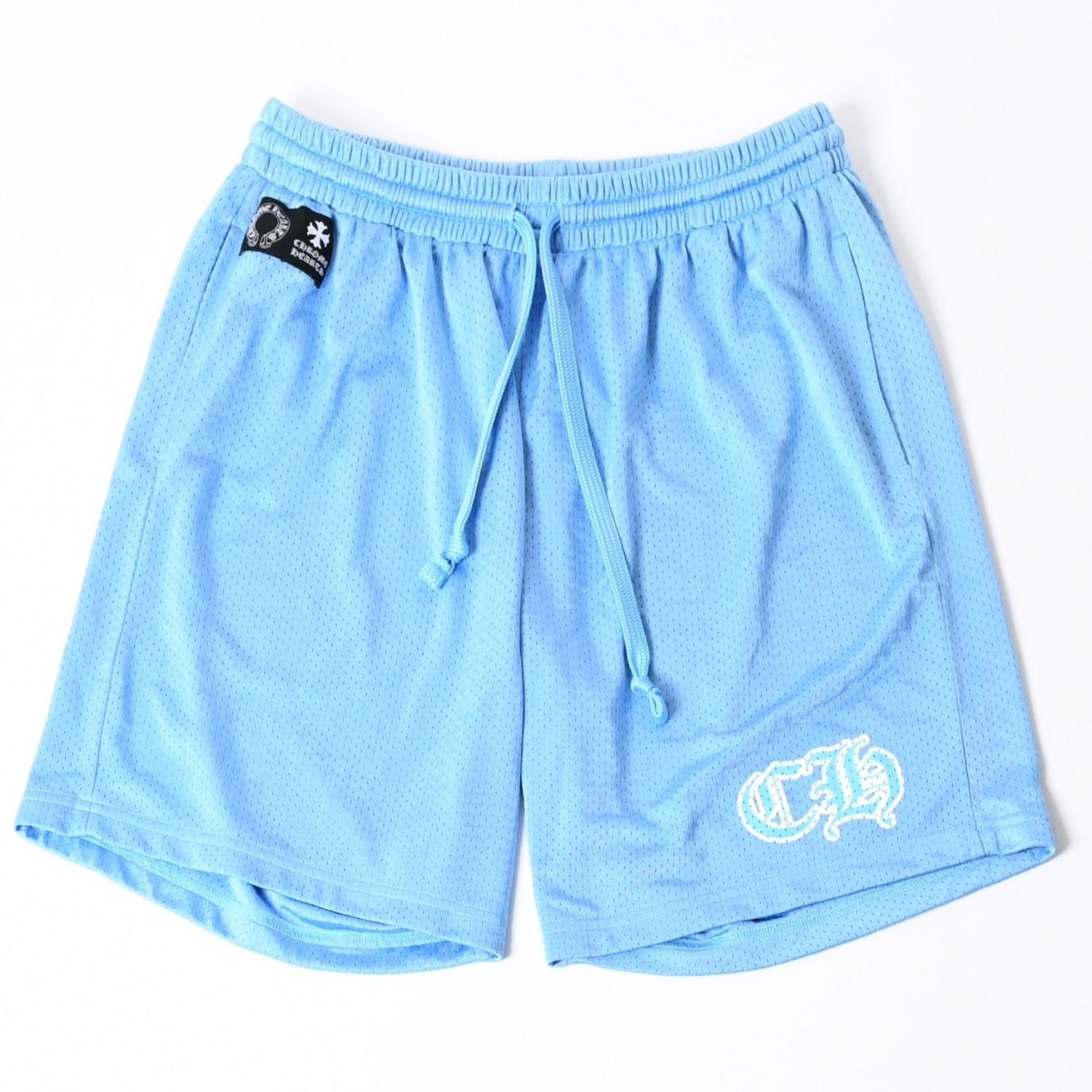 Chrome Hearts Mesh Varsity Shorts Light Blue L Half