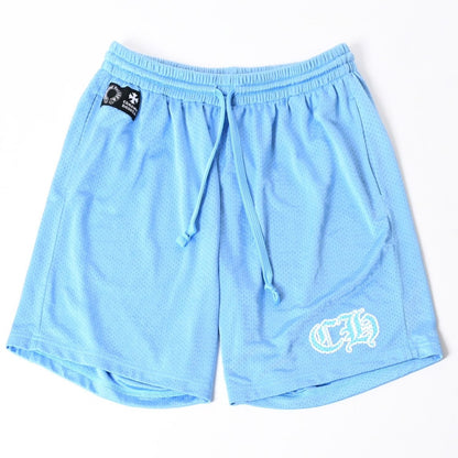 Chrome Hearts Mesh Varsity Shorts Light Blue L Half