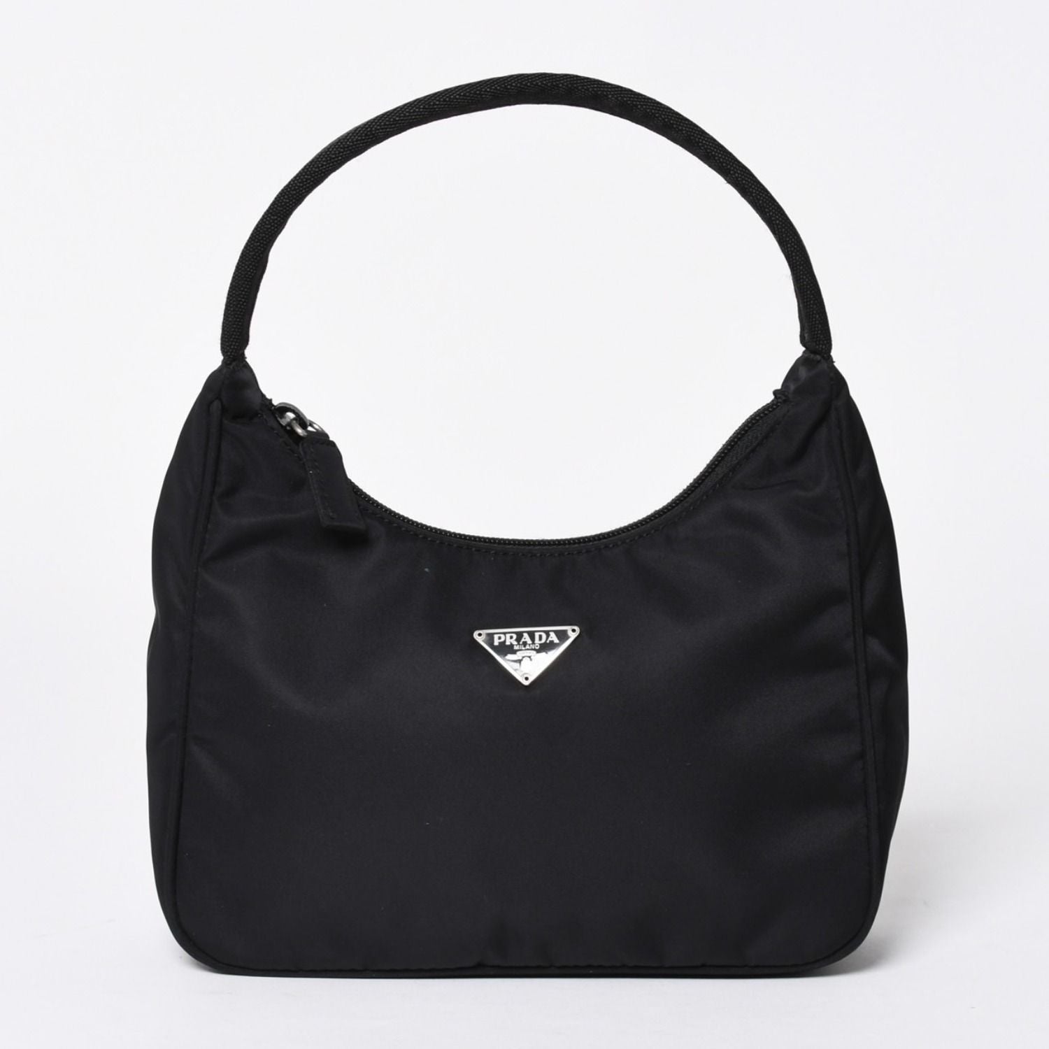 Prada Hobo Handbag Nylon Black