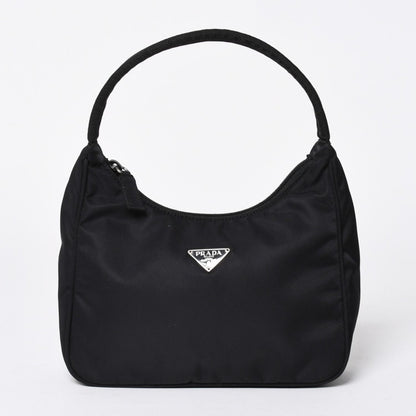 Prada Hobo Handbag Nylon Black