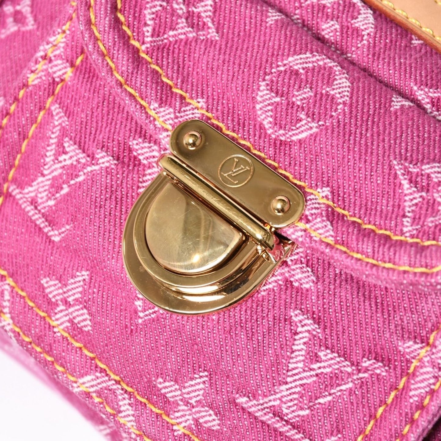 Louis Vuitton Neo Speedy Handbag Monogram Denim Pink Gold — view 7
