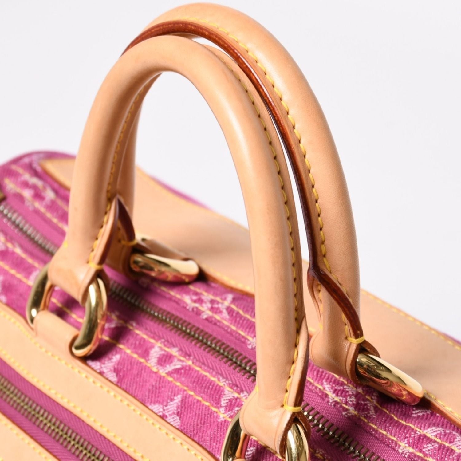 Louis Vuitton Neo Speedy Handbag Monogram Denim Pink Gold — view 4