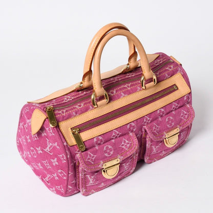 Louis Vuitton Neo Speedy Handbag Monogram Denim Pink Gold — view 3