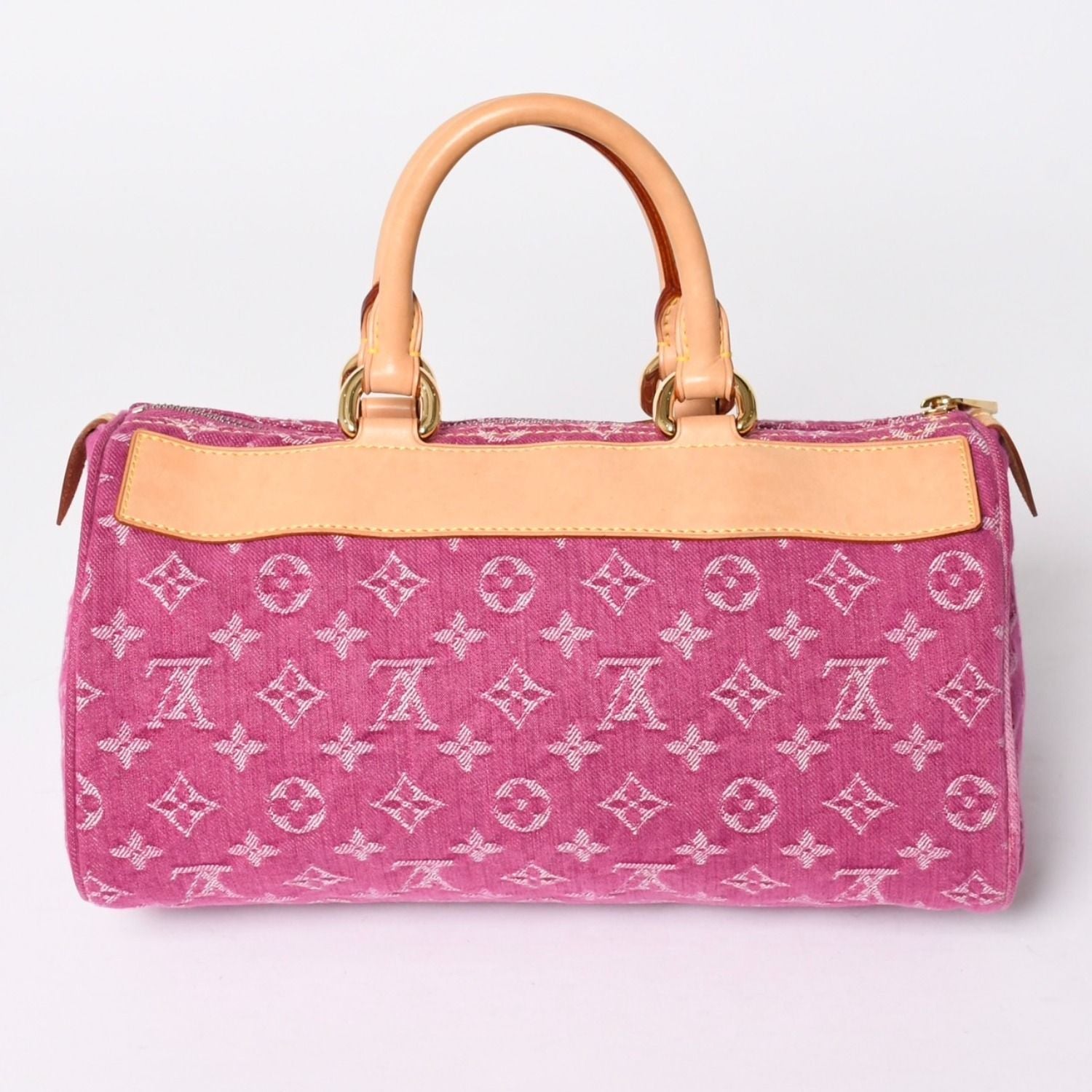 Louis Vuitton Neo Speedy Handbag Monogram Denim Pink Gold — view 2