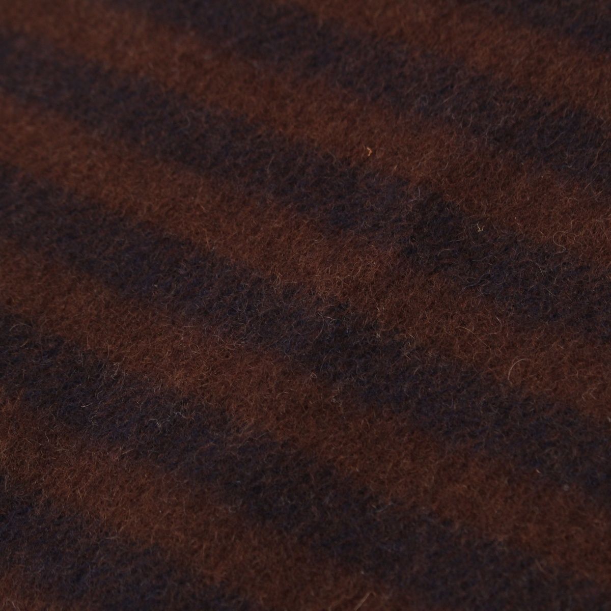 Hermes Cashmere Fringe Border Scarf Brown Navy — view 4