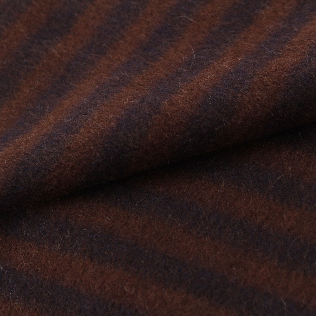 Hermes Cashmere Fringe Border Scarf Brown Navy — view 6