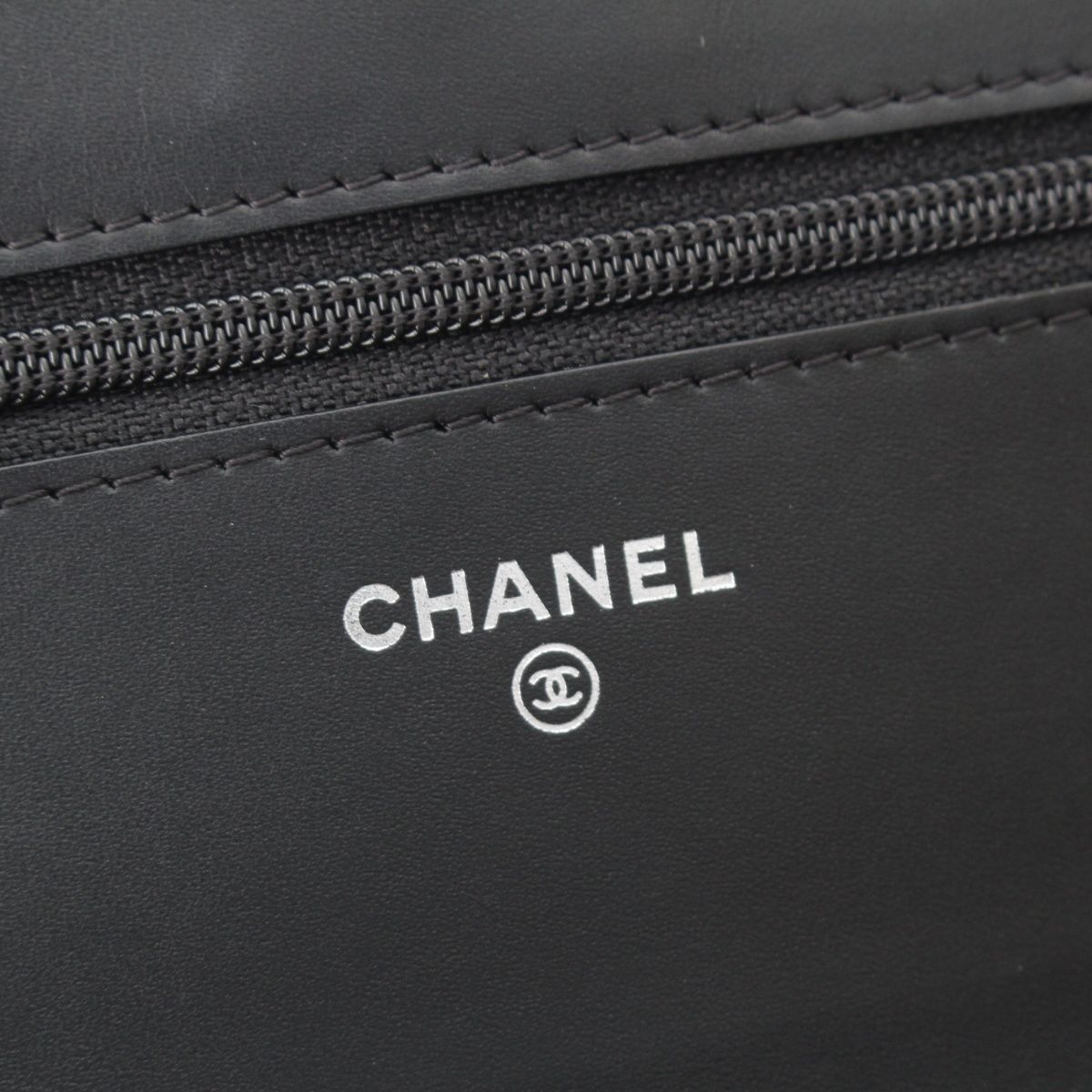 Chanel Quilted 2.55 Caviar Leather Chain Wallet Shoulder Bag Black — view 7