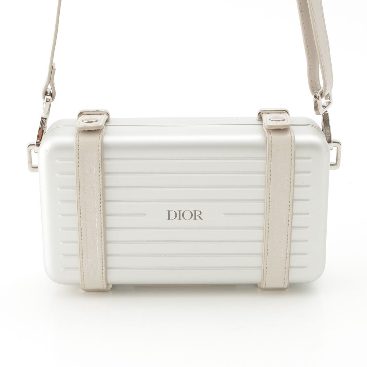 Dior Rimowa Personal Aluminum Leather Shoulder Bag Silver