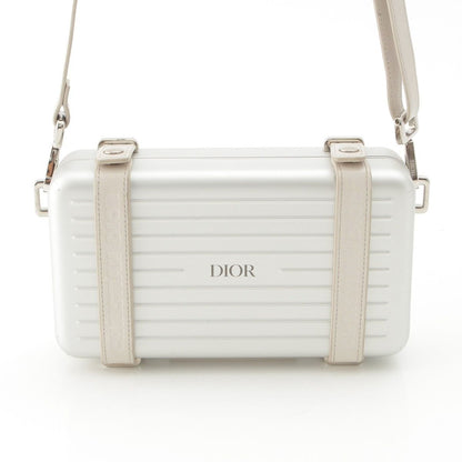 Dior Rimowa Personal Aluminum Leather Shoulder Bag Silver