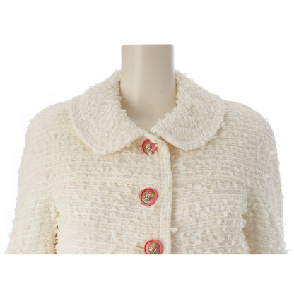 Chanel Tweed Lion Button Jacket Dress Set White 34 — view 7
