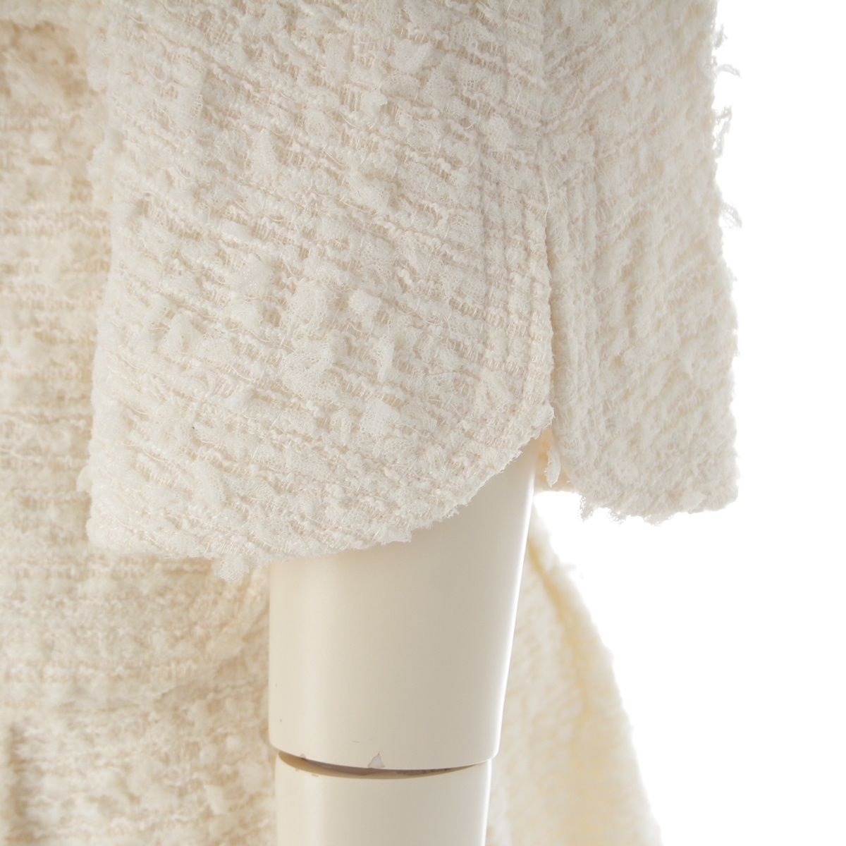Chanel Tweed Lion Button Jacket Dress Set White 34 — view 8