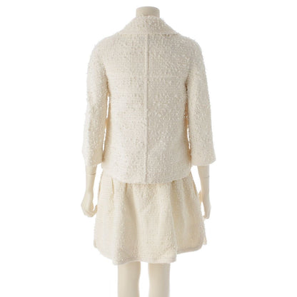 Chanel Tweed Lion Button Jacket Dress Set White 34 — view 3