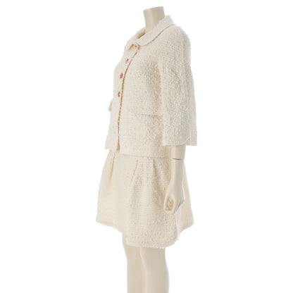 Chanel Tweed Lion Button Jacket Dress Set White 34 — view 2