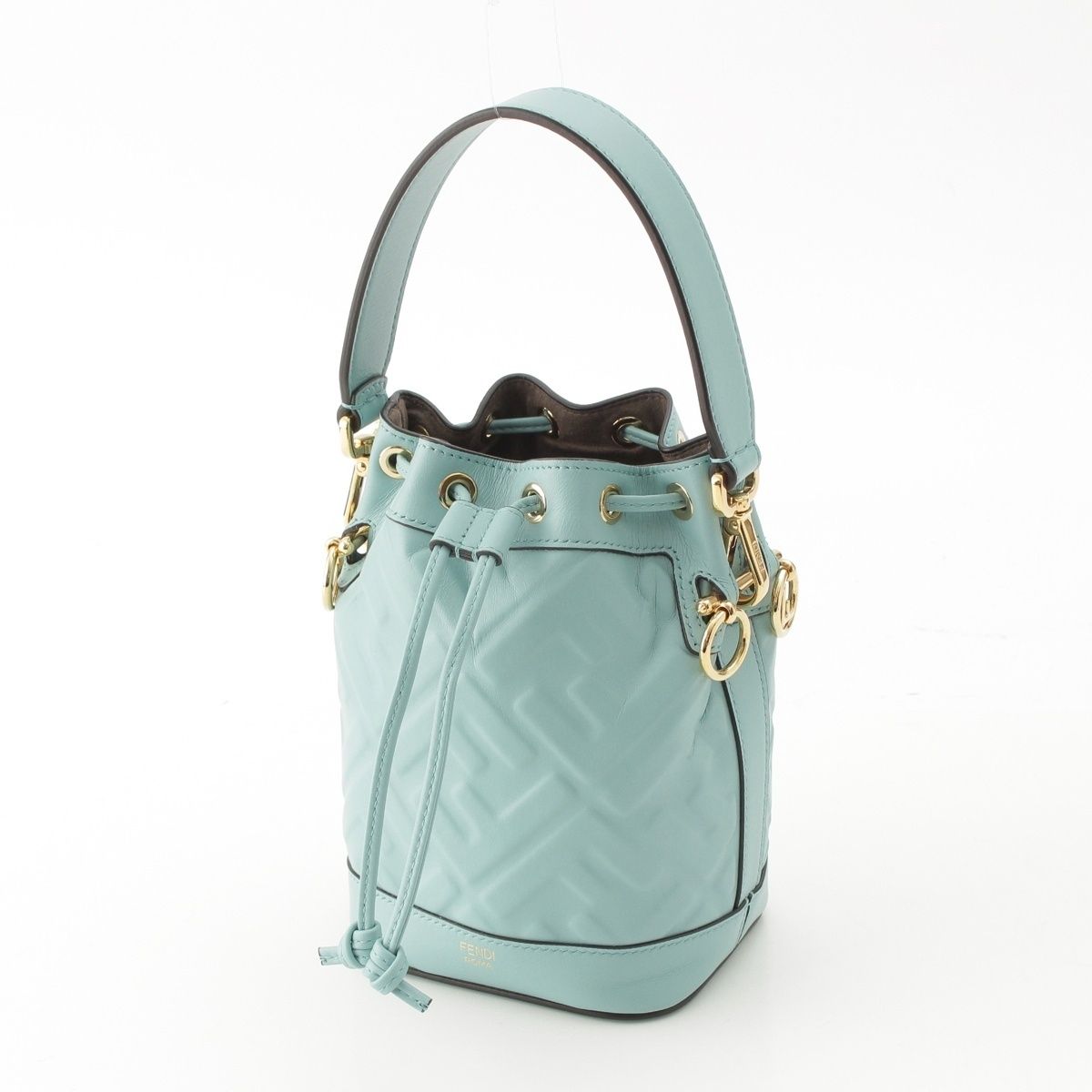 Fendi Mini Montresor Zucca Bucket Handbag Light Blue — view 2