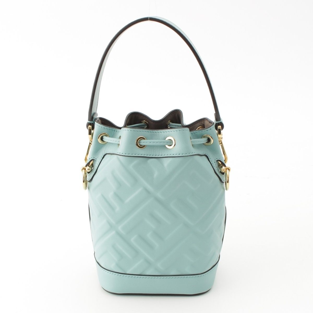 Fendi Mini Montresor Zucca Bucket Handbag Light Blue — view 4