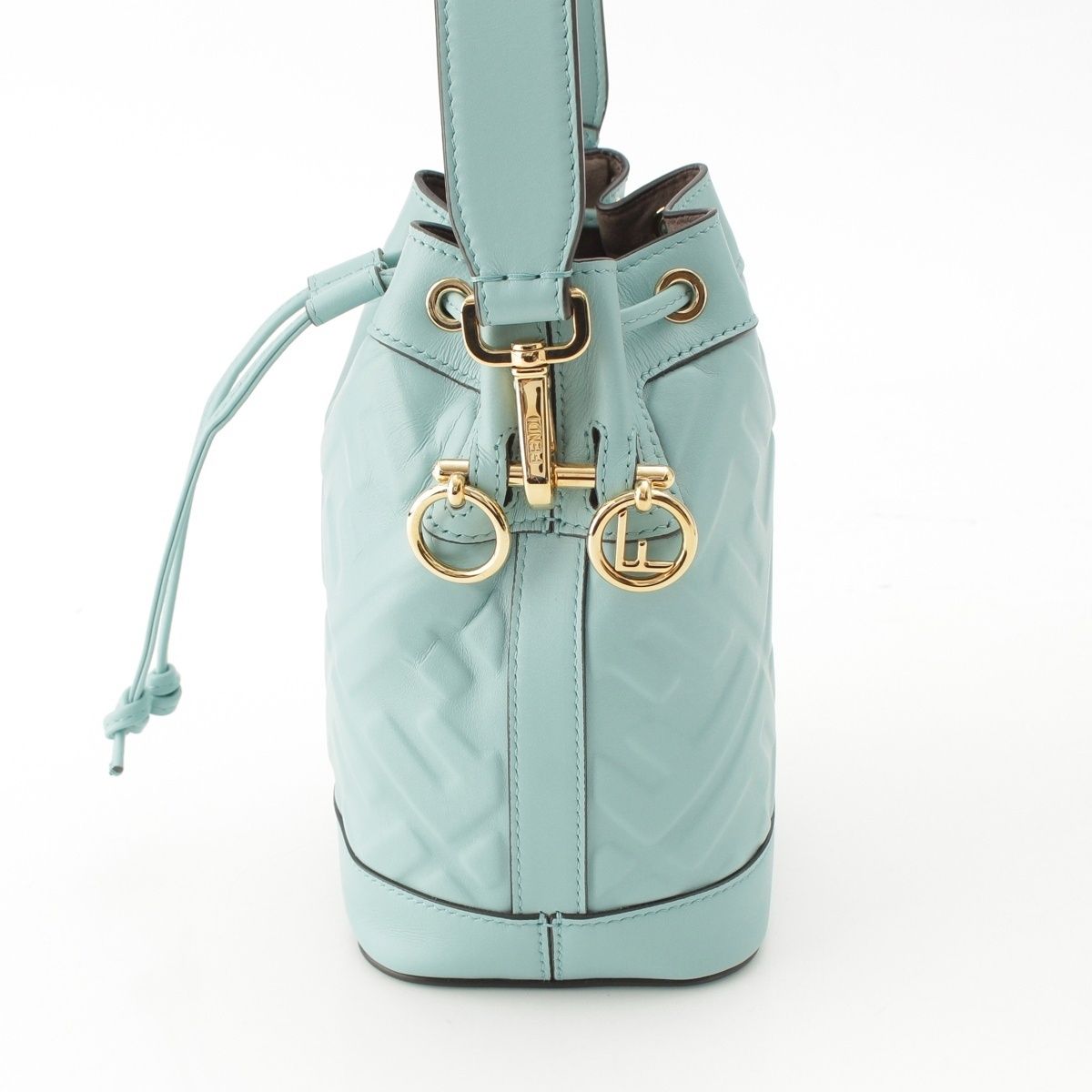 Fendi Mini Montresor Zucca Bucket Handbag Light Blue — view 3