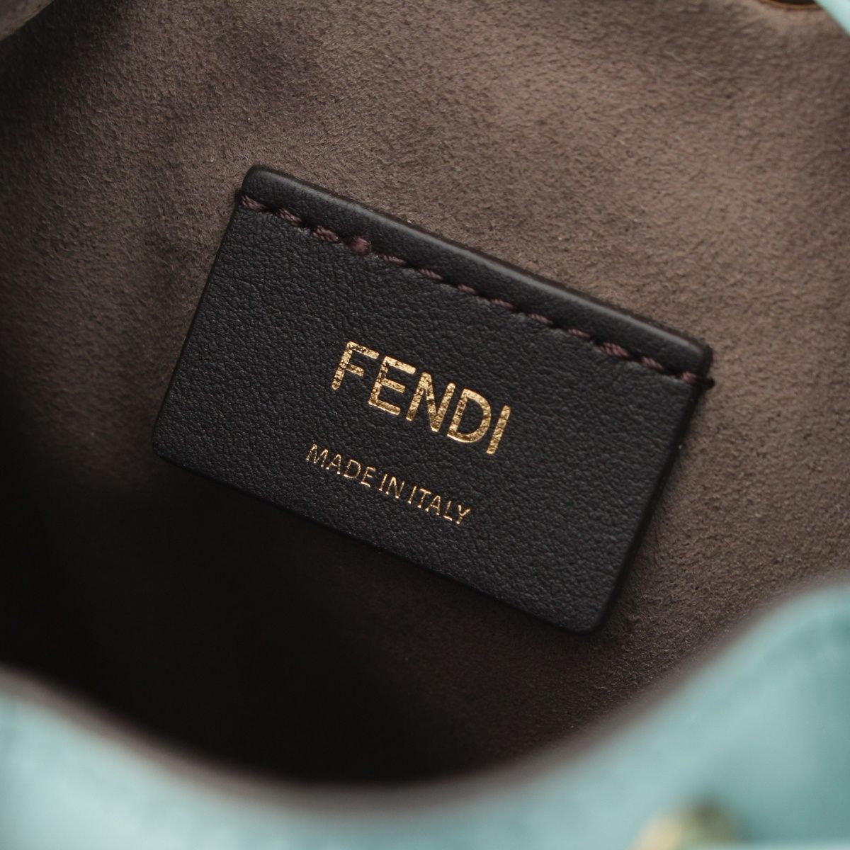 Fendi Mini Montresor Zucca Bucket Handbag Light Blue — view 7