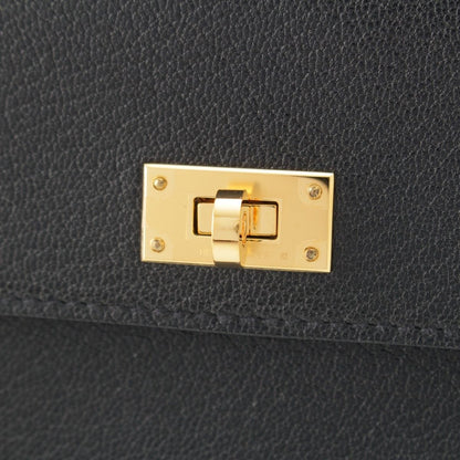 Hermes Kelly Pocket Long Chevre Chamkila Wallet Black — view 6