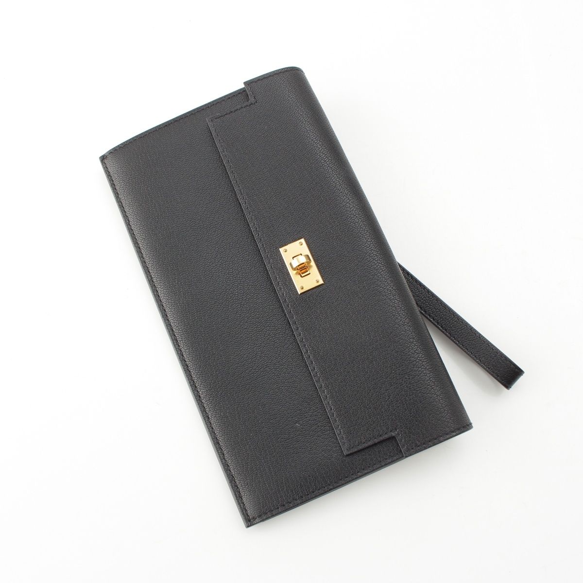 Hermes Kelly Pocket Long Chevre Chamkila Wallet Black — view 3