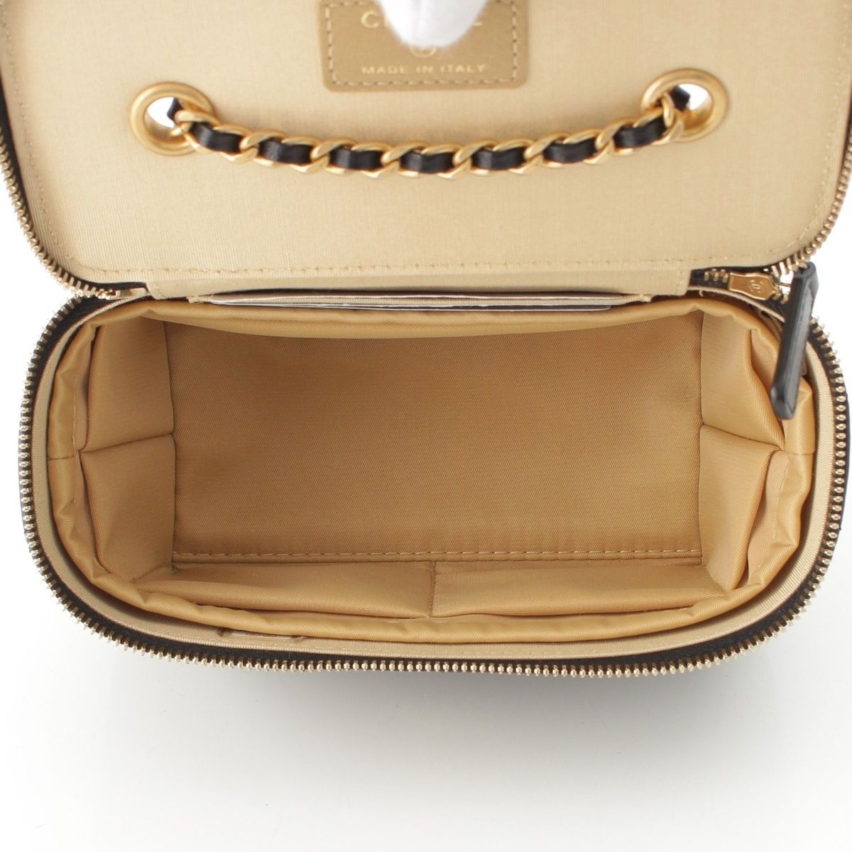 Chanel Quilted Lambskin Vanity Mini Ball Chain Shoulder Bag Black — view 6