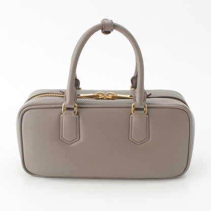 Miu Miu Arcadi Large Leather 2-Way Shoulder Handbag Gray — view 4