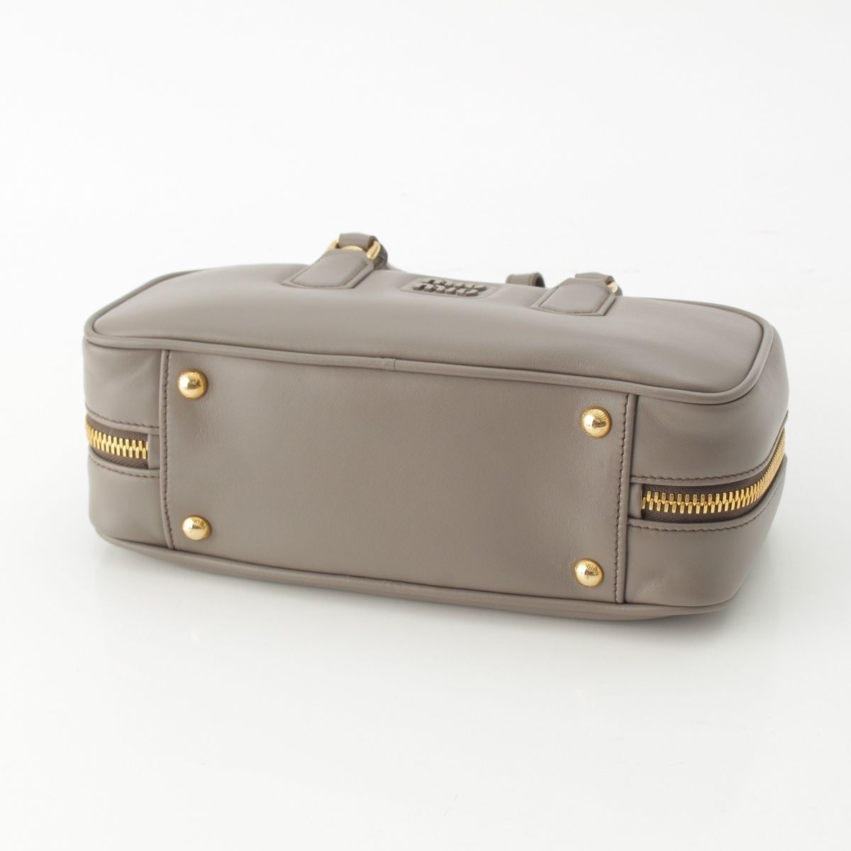 Miu Miu Arcadi Large Leather 2-Way Shoulder Handbag Gray — view 5