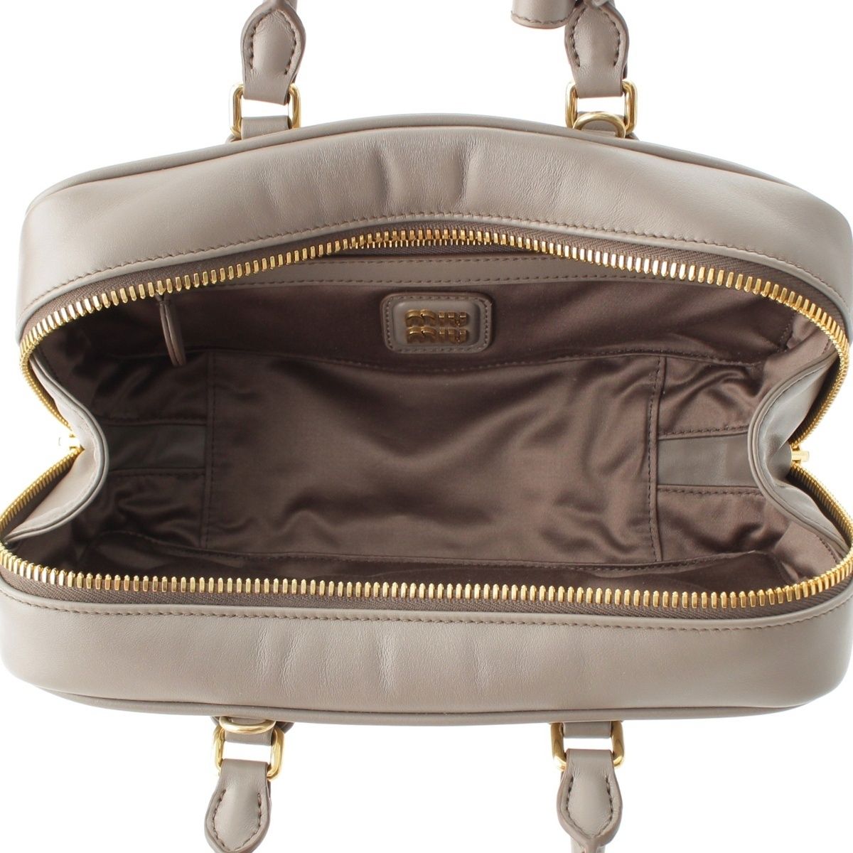 Miu Miu Arcadi Large Leather 2-Way Shoulder Handbag Gray — view 6