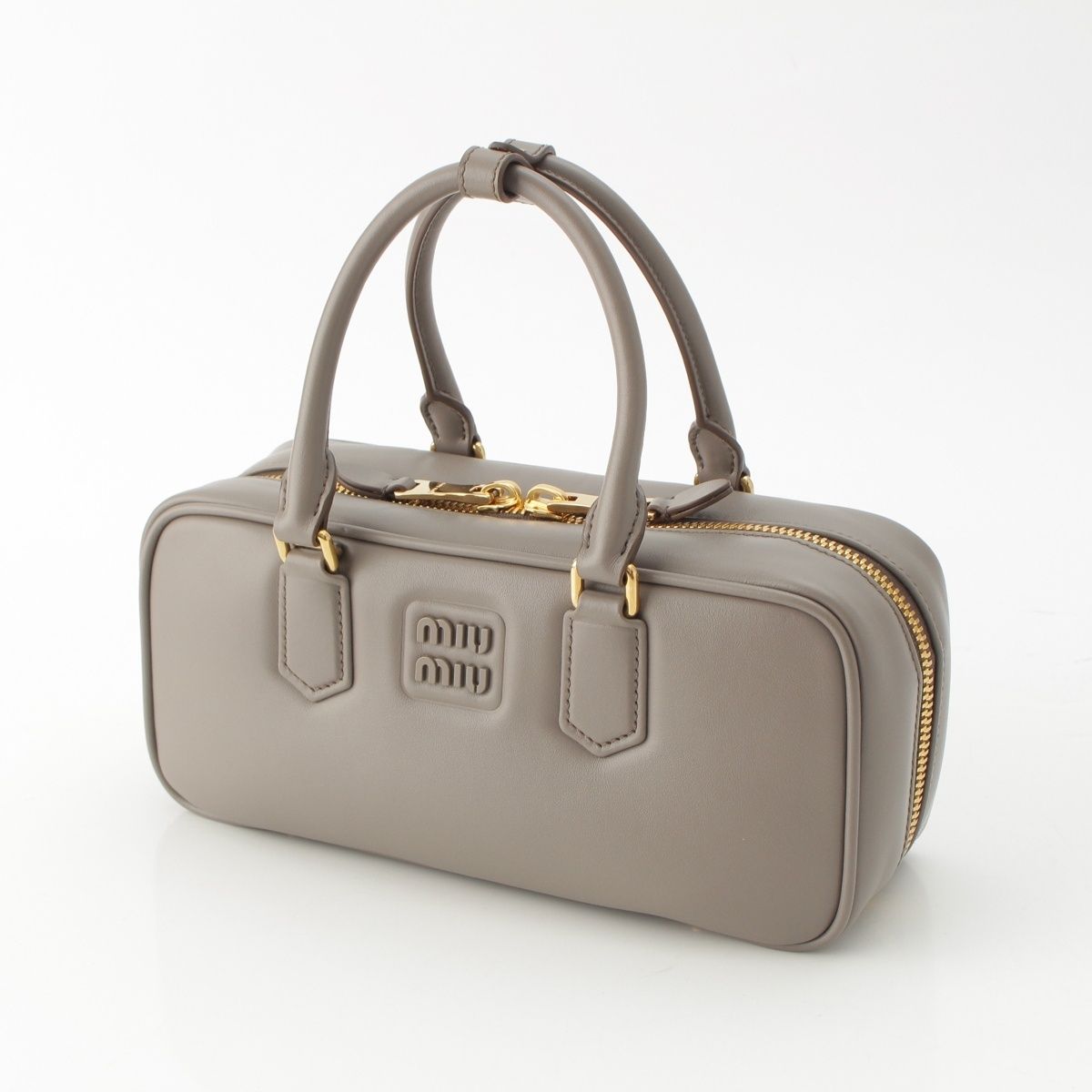 Miu Miu Arcadi Large Leather 2-Way Shoulder Handbag Gray — view 2