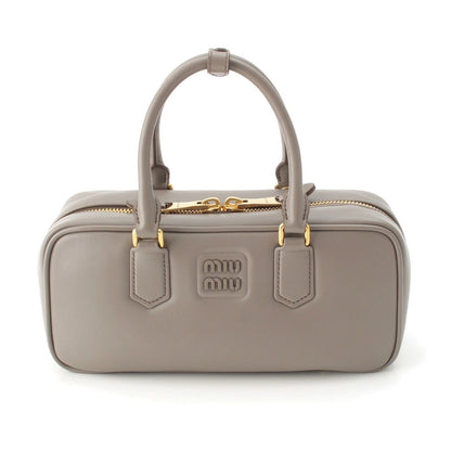 Miu Miu Arcadi Large Leather 2-Way Shoulder Handbag Gray