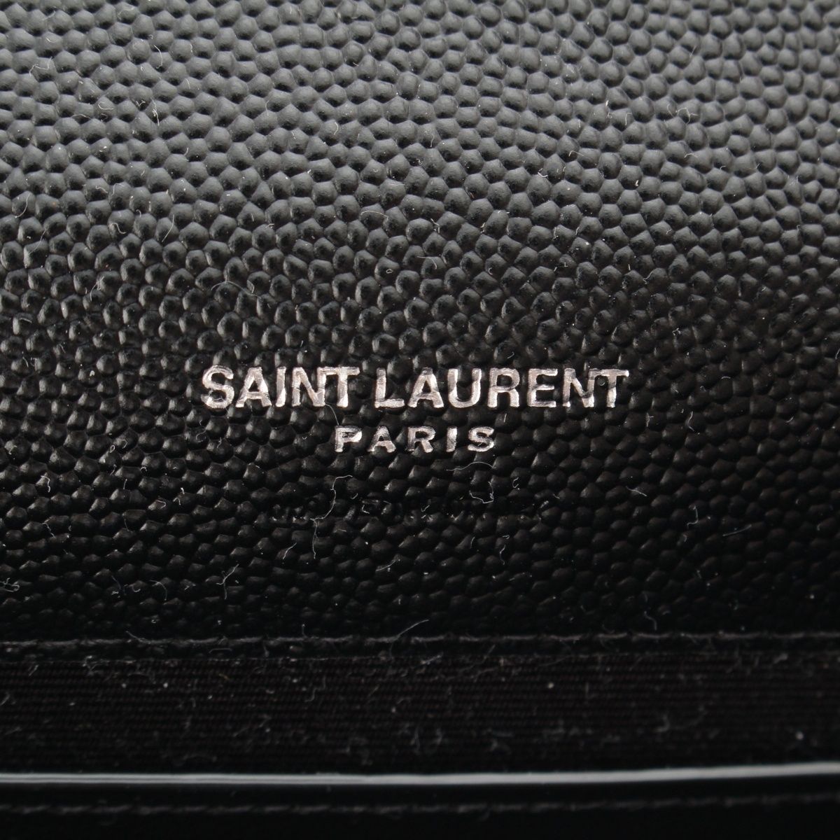 Saint Laurent Cassandra Leather Envelope Chain Wallet Shoulder Bag Black — view 7