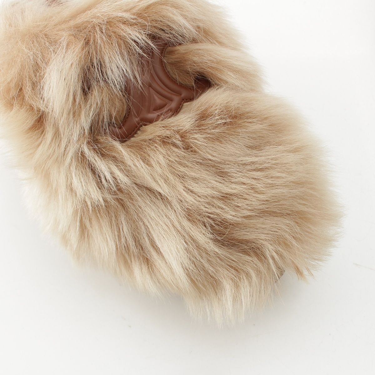 Celine Fur Triomphe Platform Sandals Brown — view 6