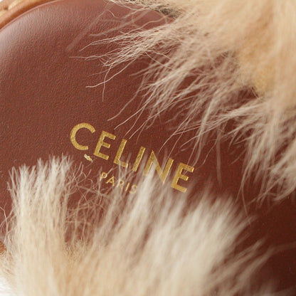 Celine Fur Triomphe Platform Sandals Brown — view 7