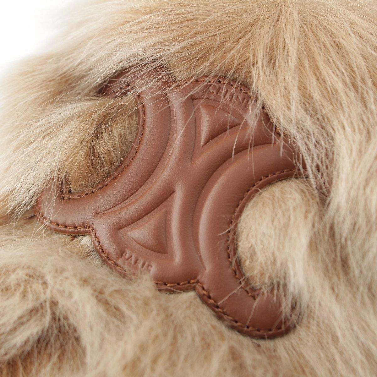 Celine Fur Triomphe Platform Sandals Brown — view 8
