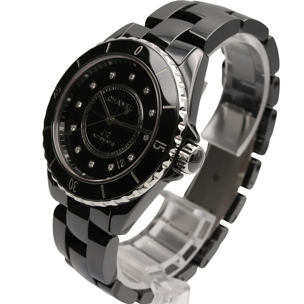 Chanel J12 12P Watch Diamond Black Ceramic — view 2