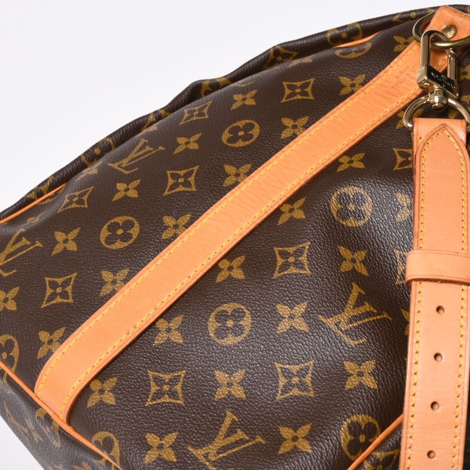 Louis Vuitton Monogram Keepall Bandouliere 55 2-Way Boston Bag Brown Canvas — view 7