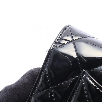 Chanel Shoulder Bag Quilted Black Patent Leather Chain Wallet — view 6