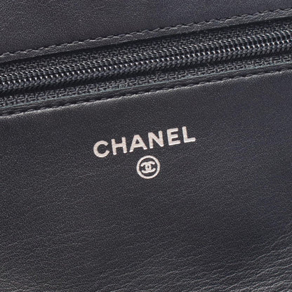 Chanel Shoulder Bag Quilted Black Patent Leather Chain Wallet — view 4