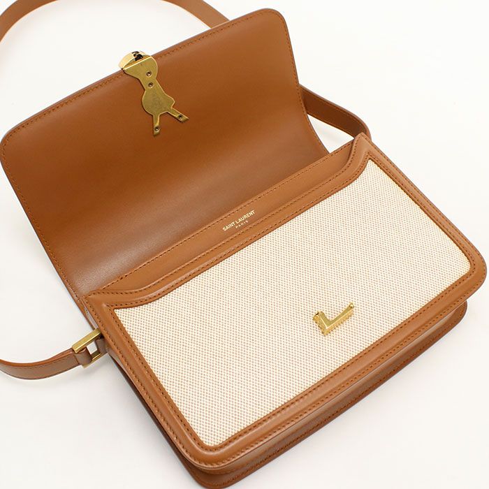Saint Laurent Solferino Shoulder Bag Canvas Leather — view 7