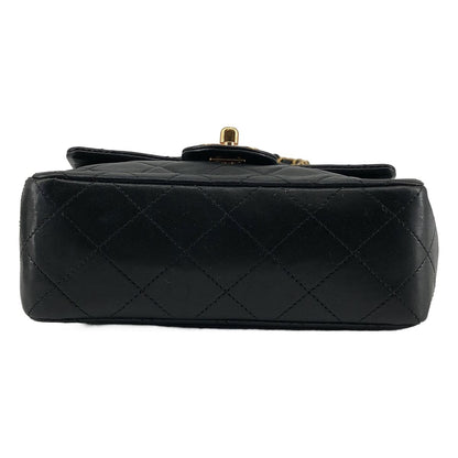 Chanel Lambskin Mini Quilted Chain Shoulder Bag Black — view 7