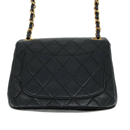 Chanel Lambskin Mini Quilted Chain Shoulder Bag Black — view 4