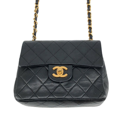 Chanel Lambskin Mini Quilted Chain Shoulder Bag Black — view 3