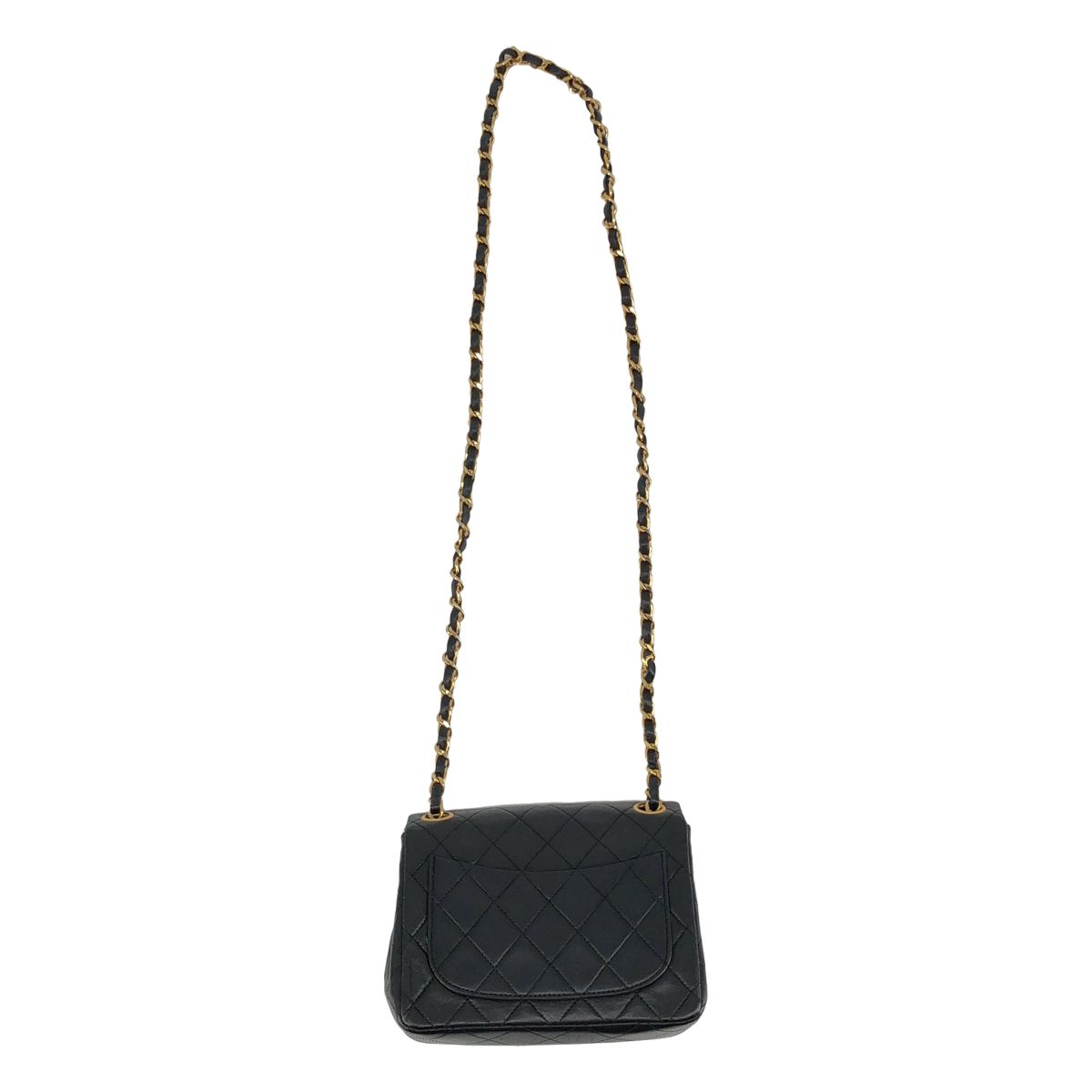 Chanel Lambskin Mini Quilted Chain Shoulder Bag Black — view 2
